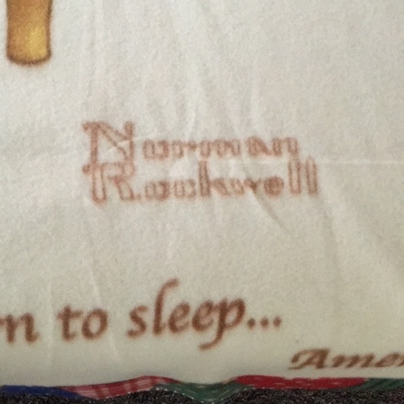 Norman Rockwell Boy's Town Fleece Blanket Lord’s Prayer 🙏 - Picture 4 of 10